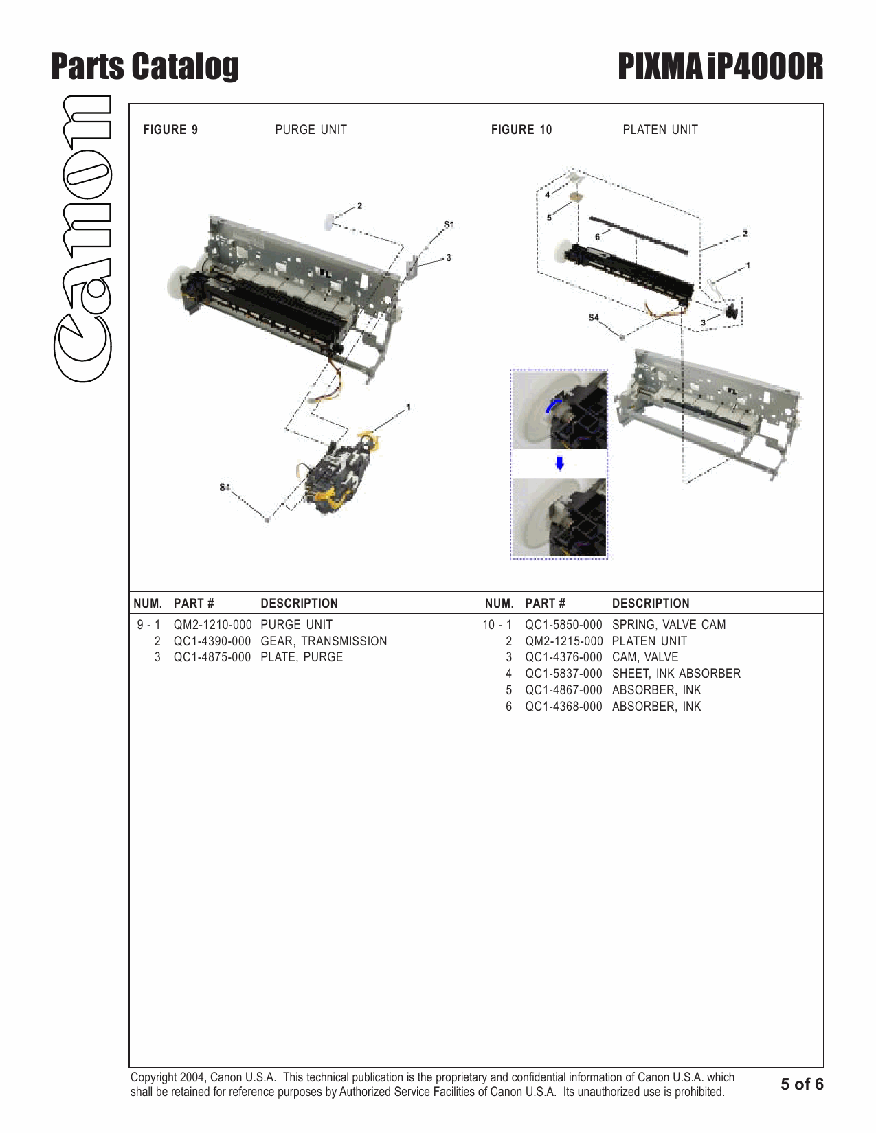 Canon PIXMA iP4000R Parts Catalog-6
